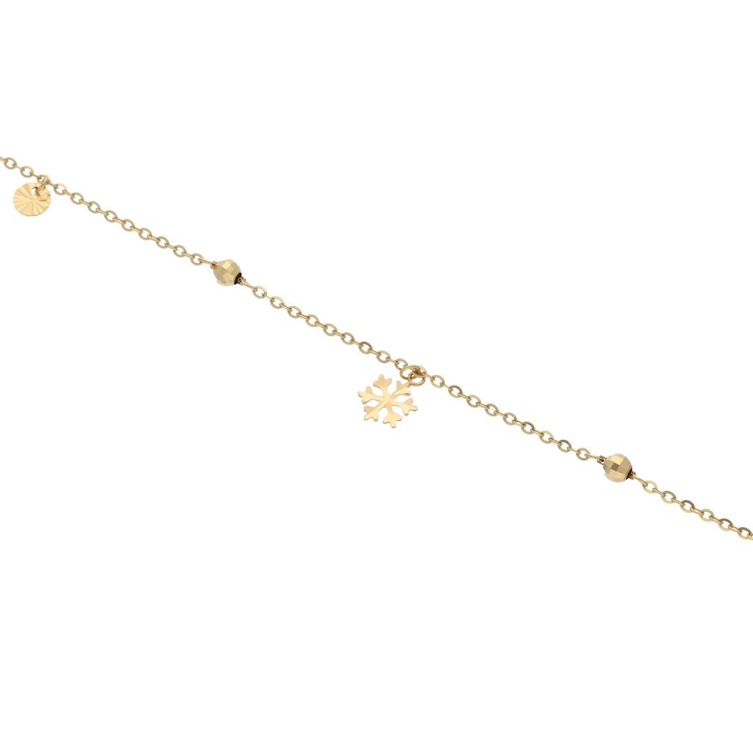 Gold Hanging Snow Classy Design Anklet 18KT  - FKJANKL18K9206