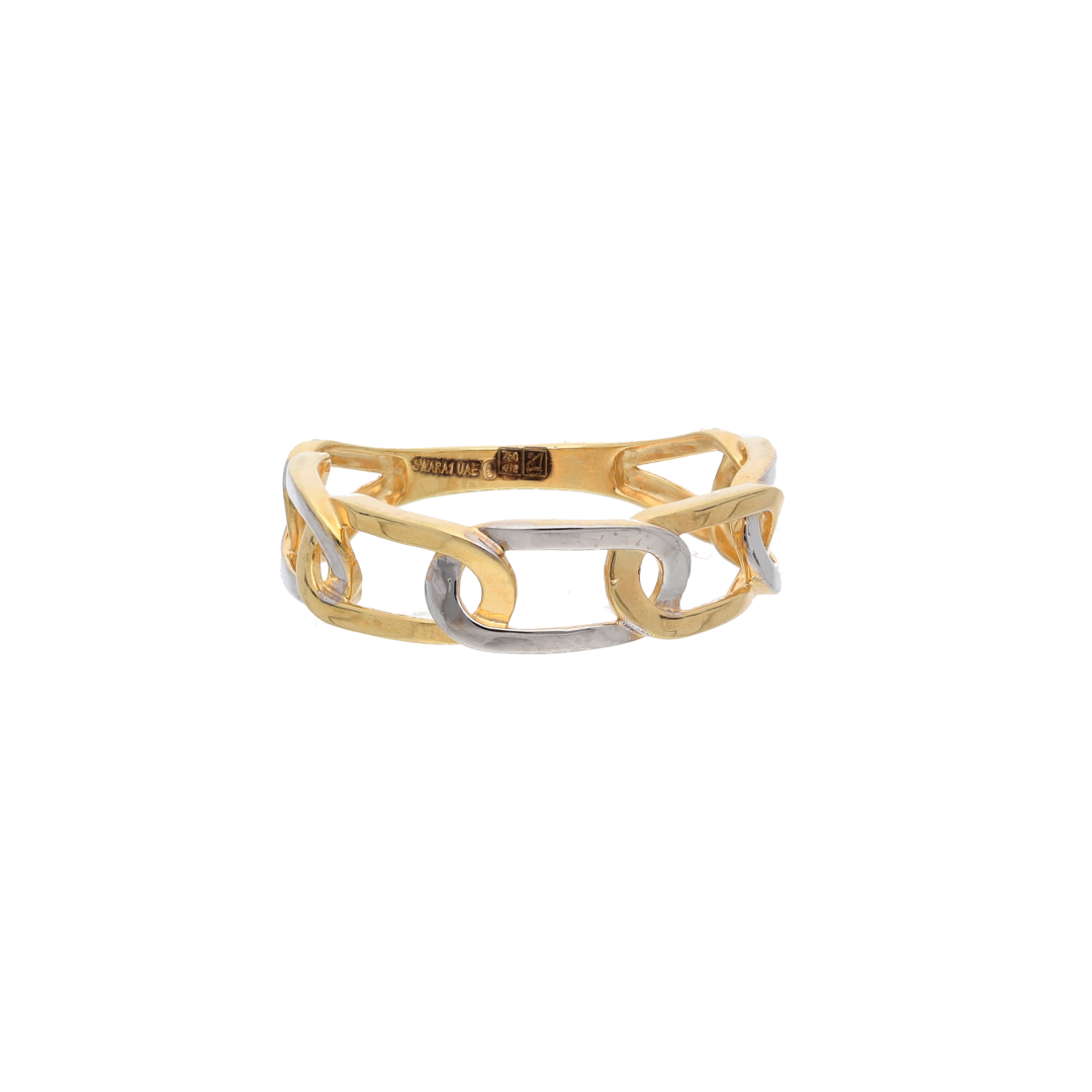 Gold Link Design Ring 18KT - FKJRN18K9242