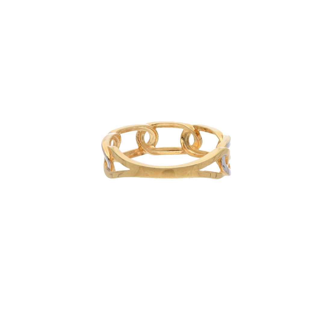 Gold Link Design Ring 18KT - FKJRN18K9242