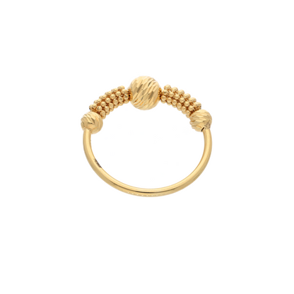 Gold Stud Ball Design Ring 18KT - FKJRN18K9217