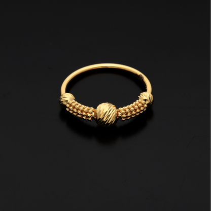 Gold Stud Ball Design Ring 18KT - FKJRN18K9217