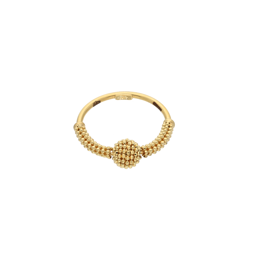 Gold Stud Ball Design Ring 18KT - FKJRN18K9215