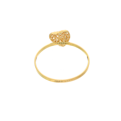 Gold Heart Shaped Design Ring 18KT - FKJRN18K9219