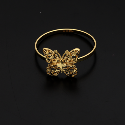 Gold Butterfly Shaped Design Ring 18KT - FKJRN18K9220