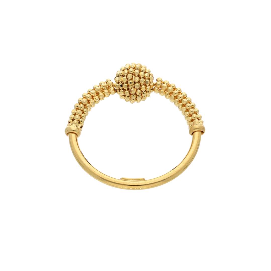 Gold Stud Ball Design Ring 18KT - FKJRN18K9215