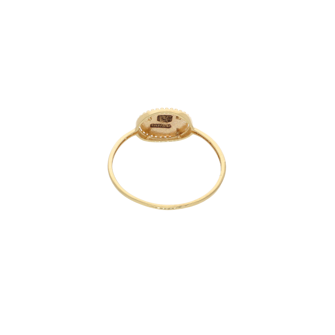 Gold Oval Shaped Ring 18KT - FKJRN18K9222