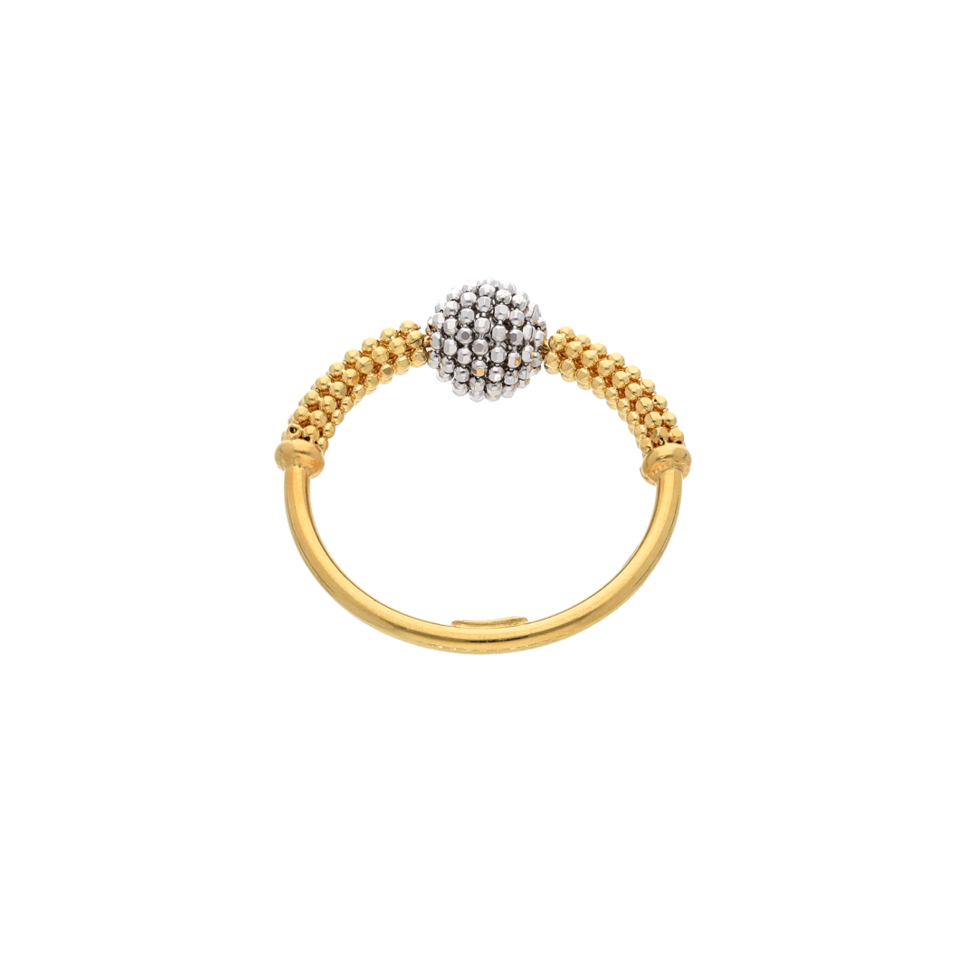 Gold Stud Ball Design Ring 18KT - FKJRN18K9216