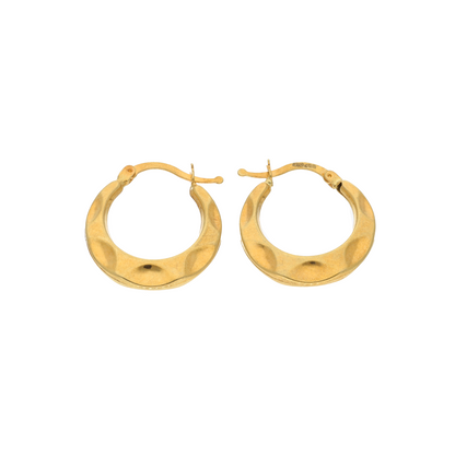 Gold Hoop Round Fashion Earrings 18KT - FKJERN18K9249