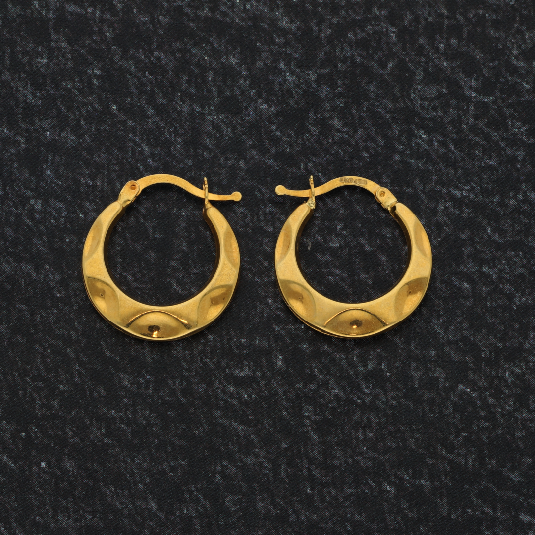 Gold Hoop Round Fashion Earrings 18KT - FKJERN18K9249