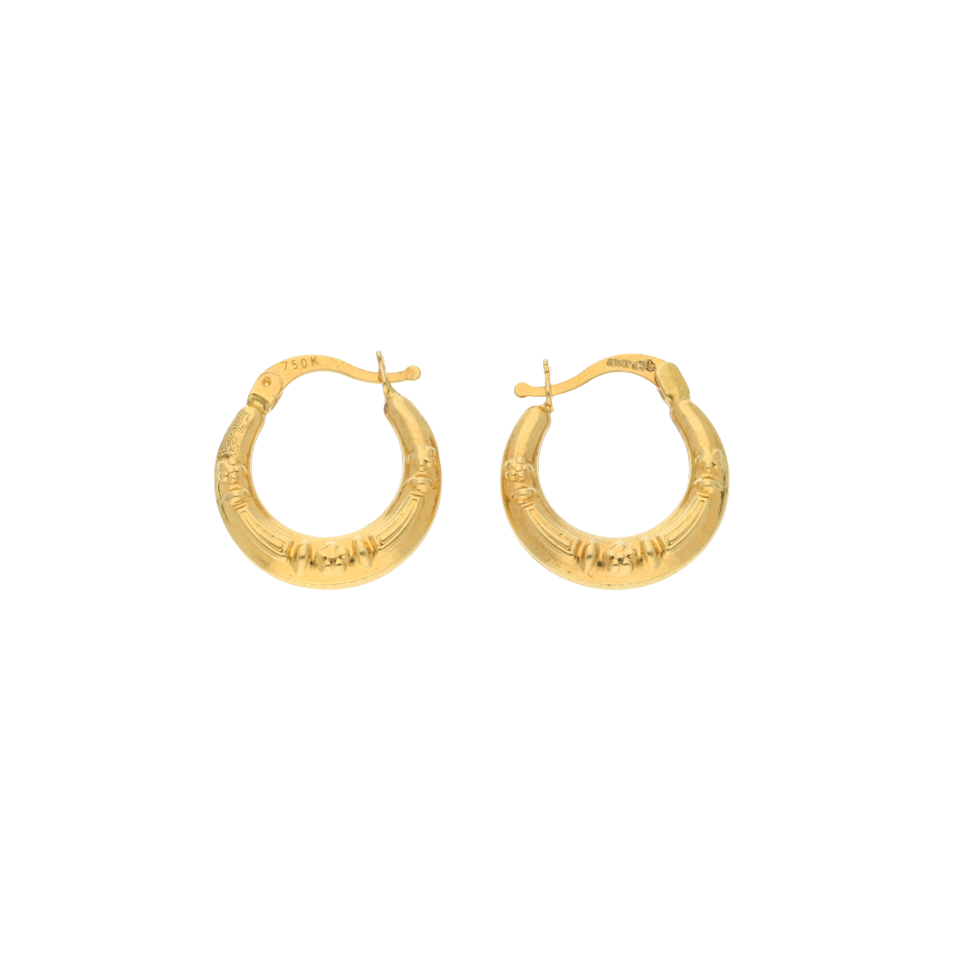 Gold Line Hoop Round Fashion Earrings 18KT - FKJERN18K9250
