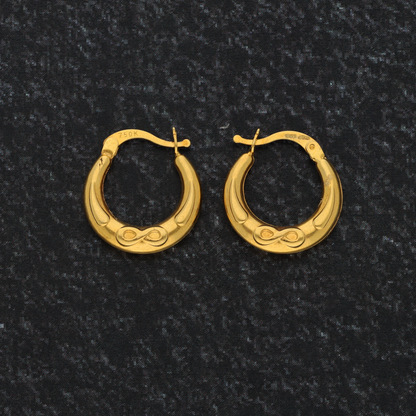 Gold Infinite Hoop Round Fashion Earrings 18KT - FKJERN18K9251