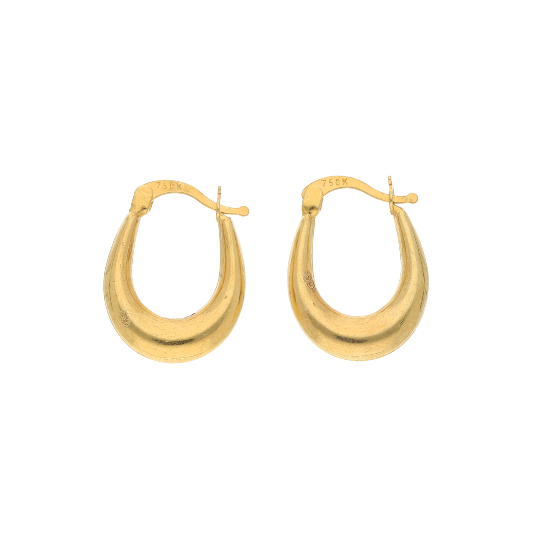 Gold Hoop Round Fashion Earrings 18KT - FKJERN18K9252