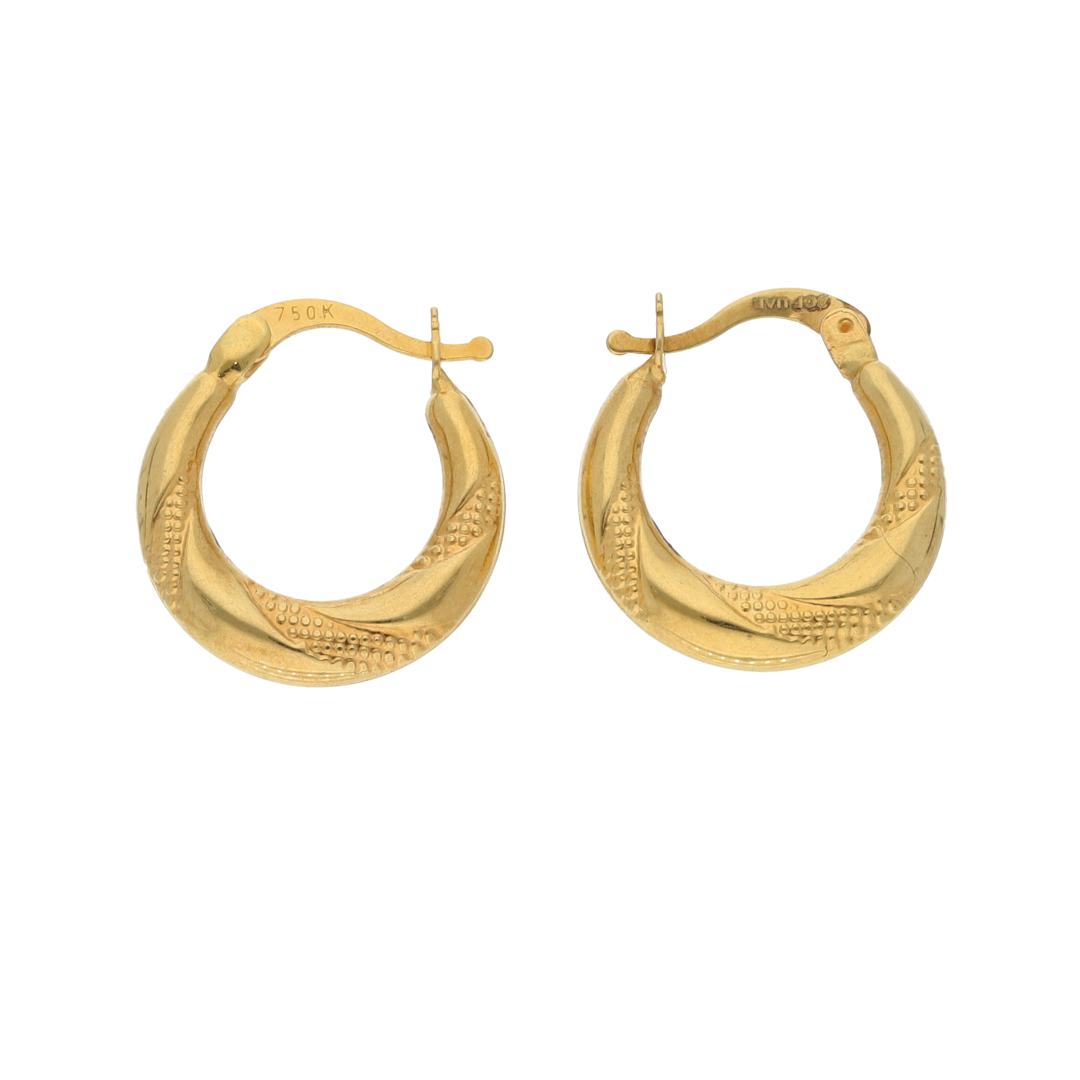 Gold Hoop Fashion Earrings 18KT - FKJERN18K9254