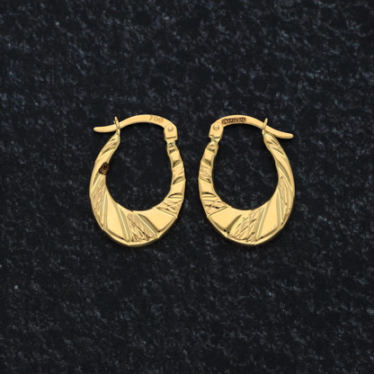 Gold Fashion Hoop Earrings 18KT - FKJERN18K9246