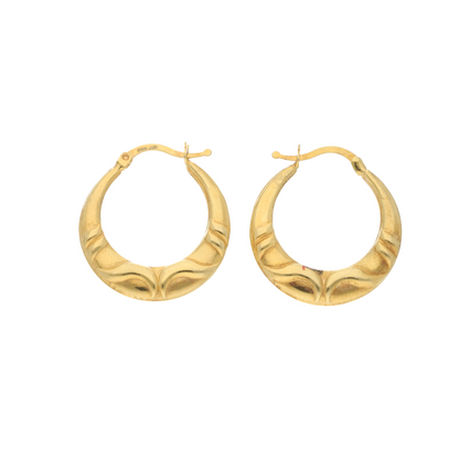 Gold Design Hoop Fashion Earrings 18KT - FKJERN18K9256