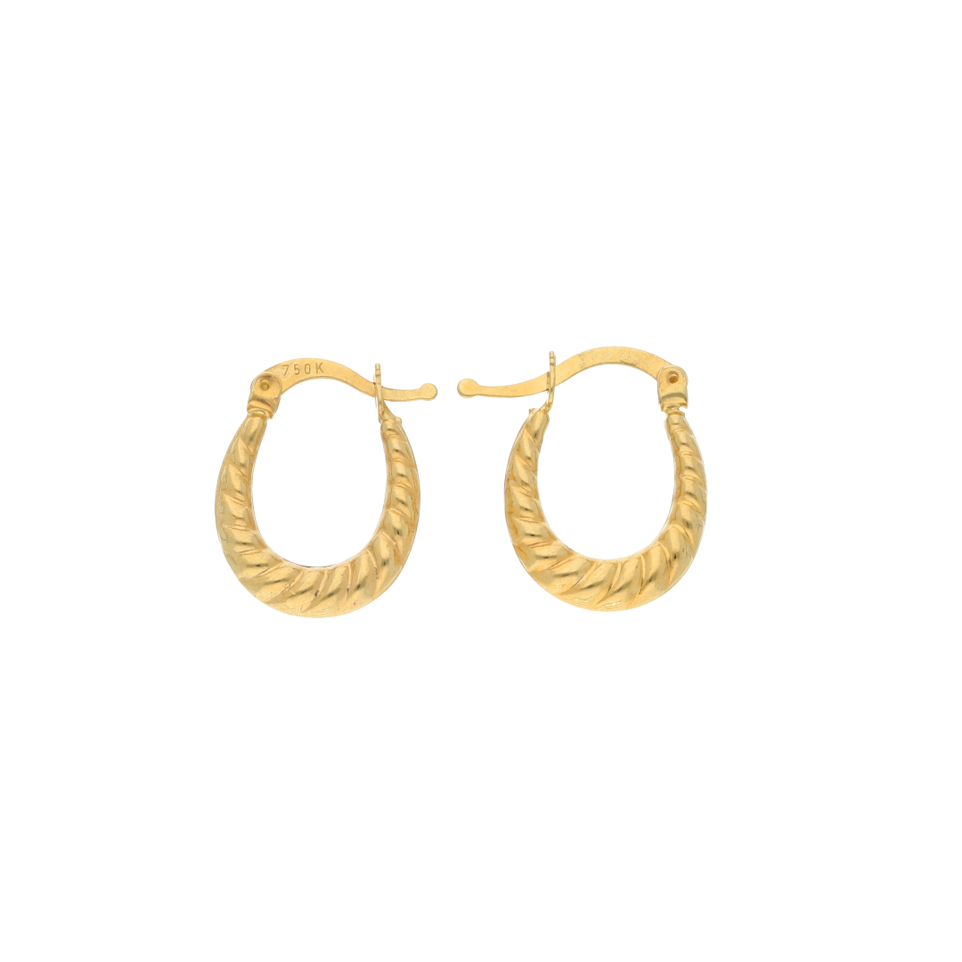 Gold Hoop Stud Design Earrings 18KT - FKJERN18K9247