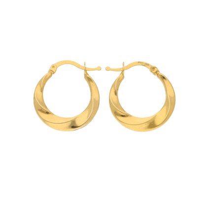 Gold Twist Hoop Round Earrings 18KT - FKJERN18K9265