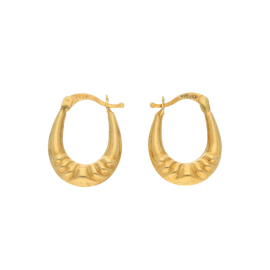 Gold Classic Hoop Earrings 18KT - FKJERN18K9268