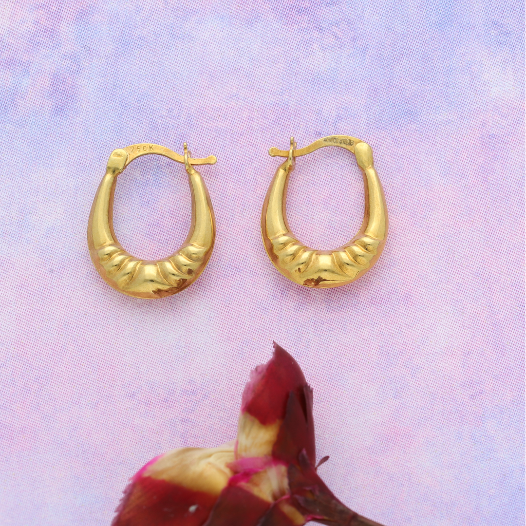 Gold Classic Hoop Earrings 18KT - FKJERN18K9268