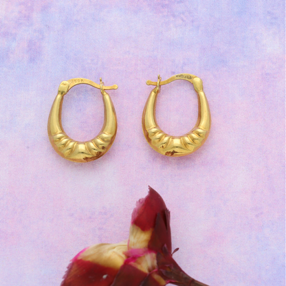 Gold Classic Hoop Earrings 18KT - FKJERN18K9268