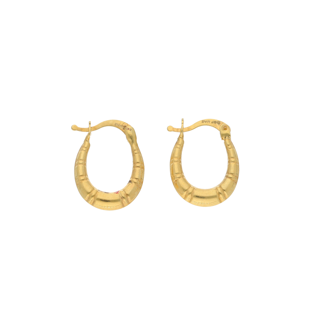 Gold Stud Hoop Round Earrings 18KT - FKJERN18K9271