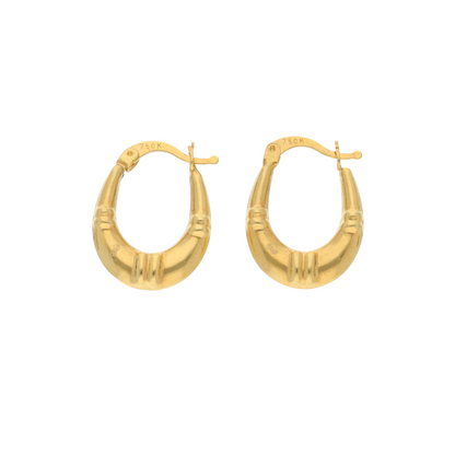 Gold Hoop Fashion Earrings 18KT - FKJERN18K9248