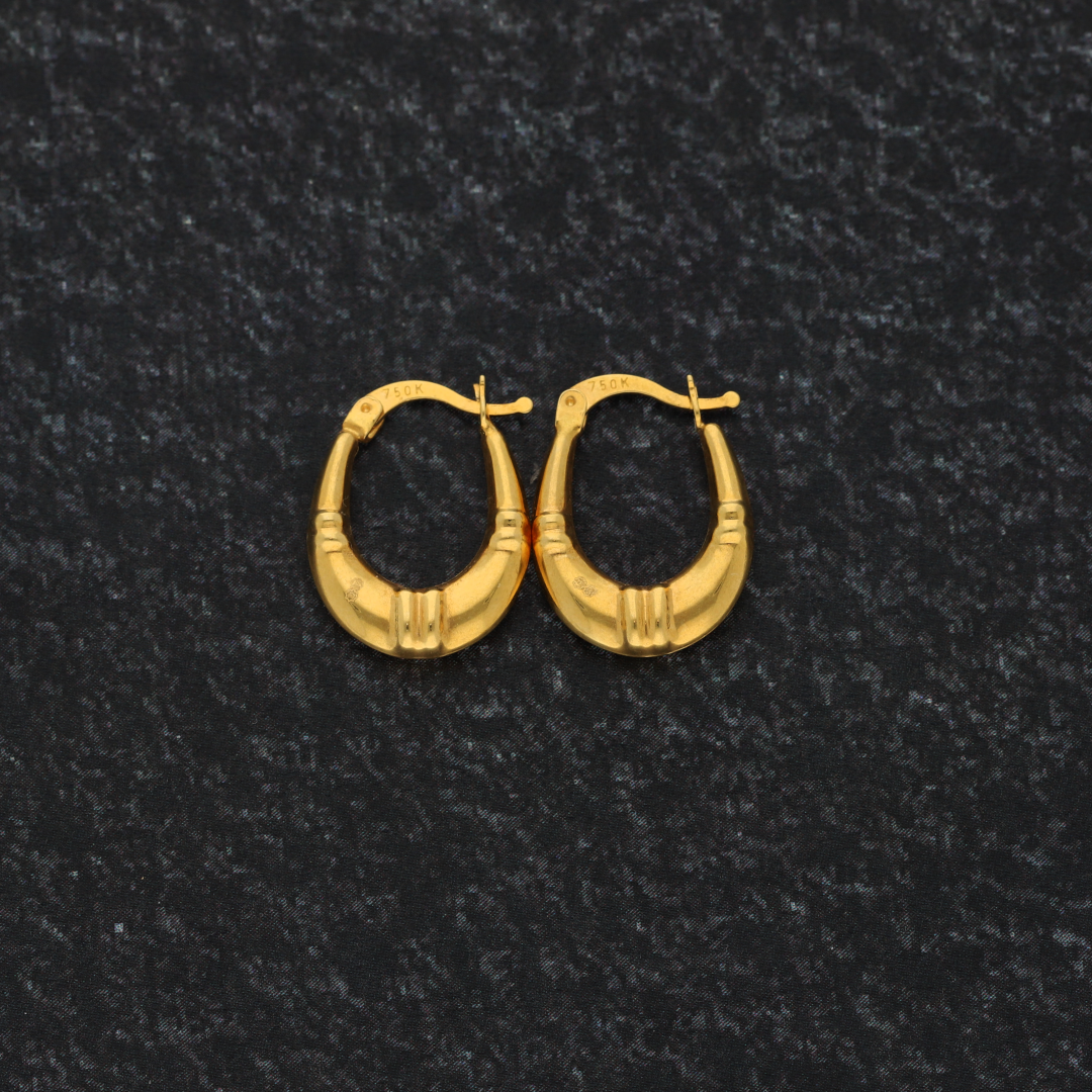 Gold Hoop Fashion Earrings 18KT - FKJERN18K9248