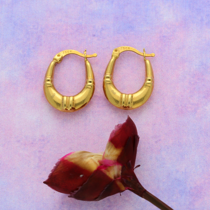 Gold Hoop Fashion Earrings 18KT - FKJERN18K9248