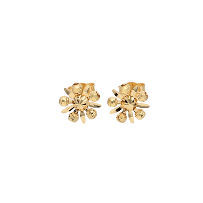 Gold Stud Round Shaped Earrings 18KT - FKJERN18K9282
