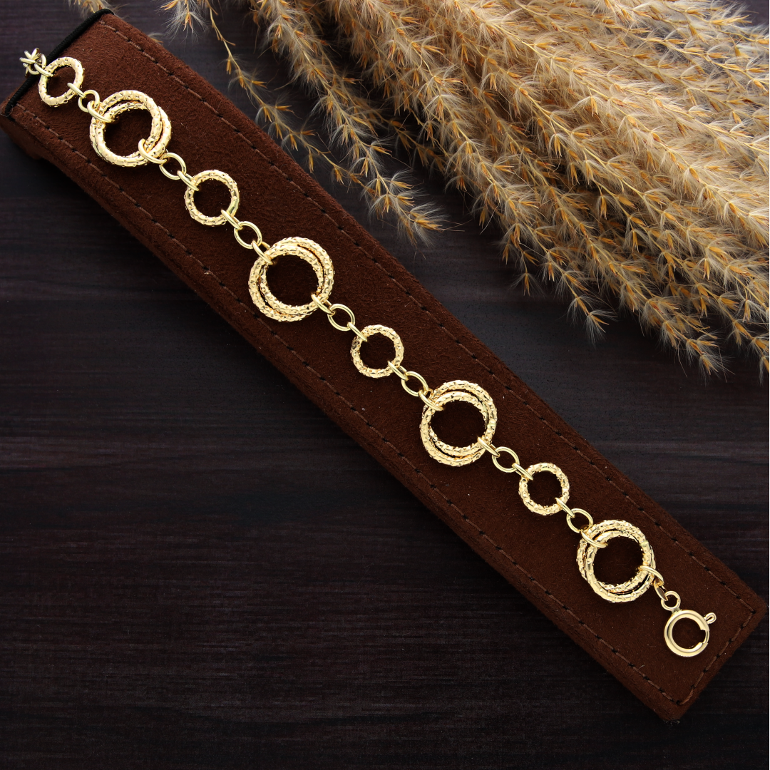 Gold Classy Circle Bracelet 18KT - FKJBRL18K9303
