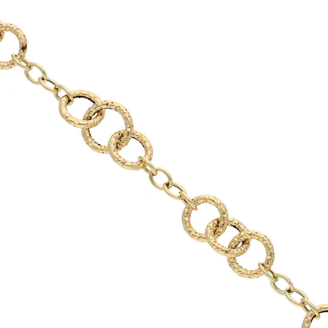 Gold Textured Link Bracelet 18KT - FKJBRL18K9308