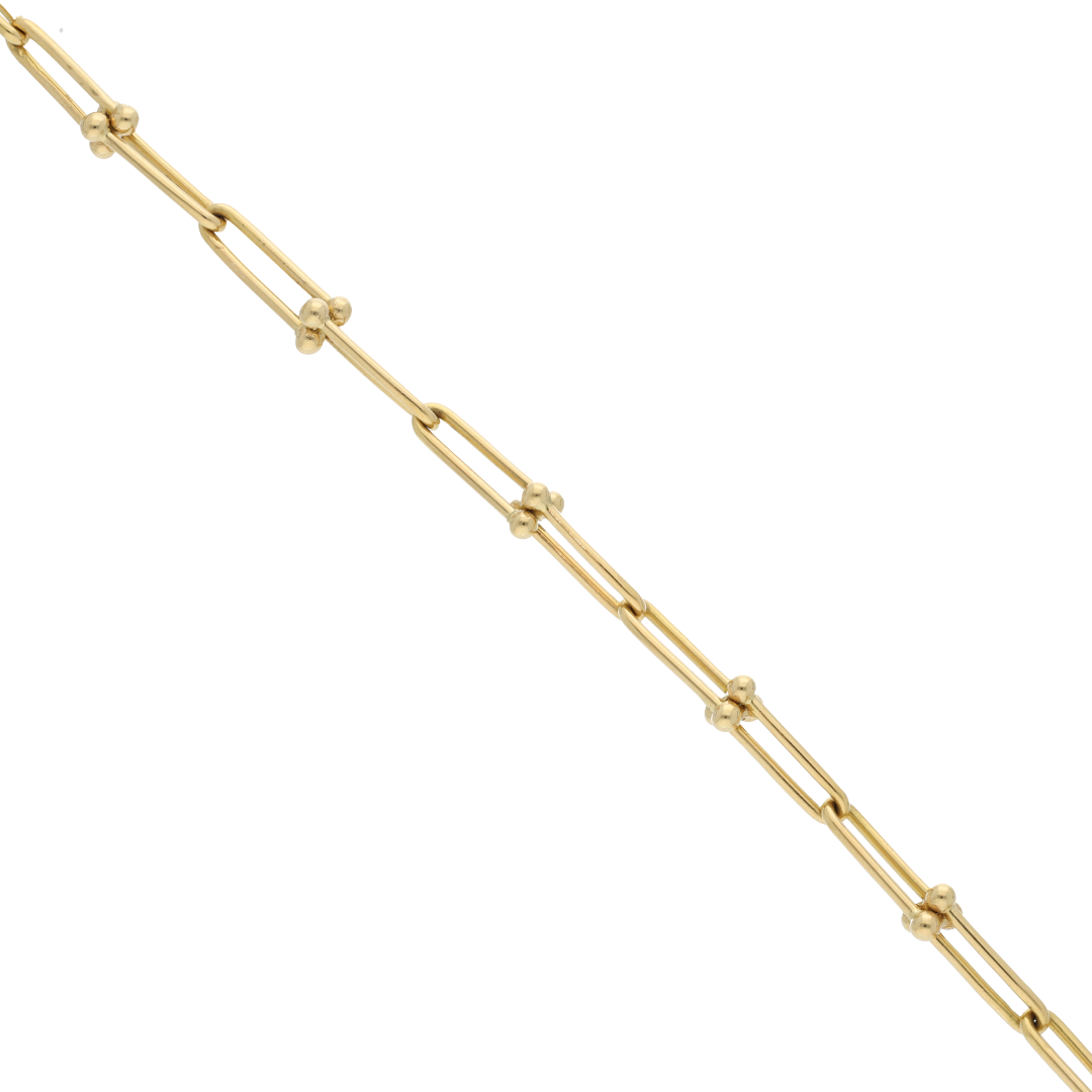 Gold Paper Clip Link Bracelet 18KT - FKJBRL18K9316