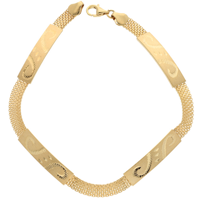 Gold Herringbone Chain Bracelet 18KT - FKJBRL18K9317