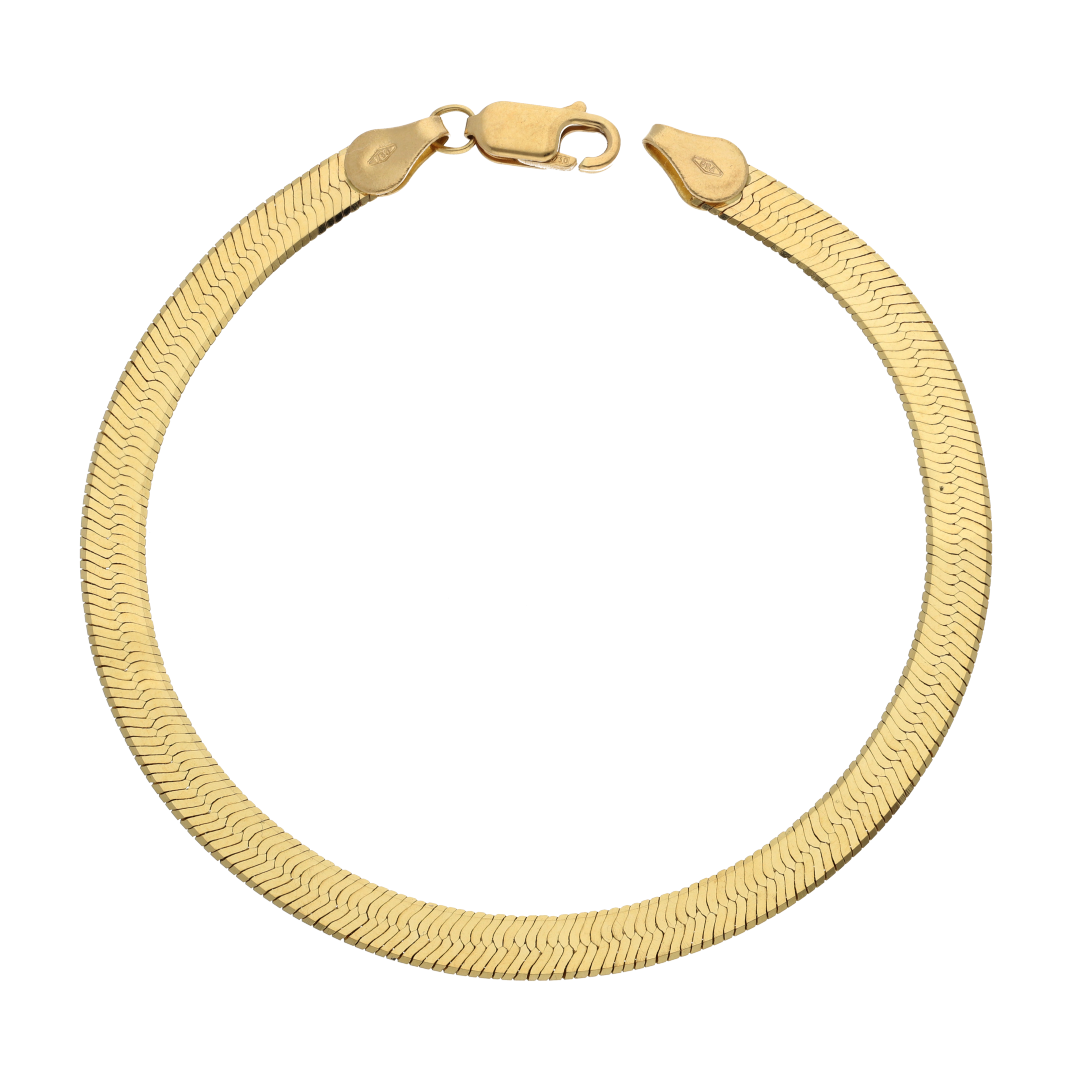 Gold Thin Wide Bracelet 18KT - FKJBRL18K9311