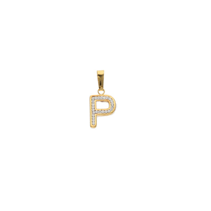 Gold P Shaped Alphabet Letter Pendant 18KT - FKJPND18K9420