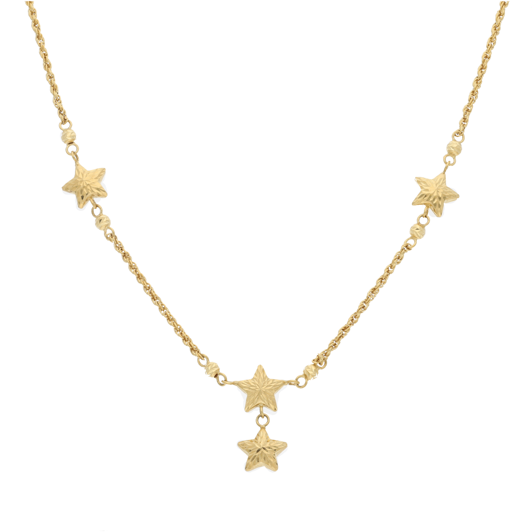 Gold Star Shaped Necklace 18KT - FKJNKL18K9369