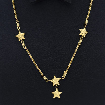 Gold Star Shaped Necklace 18KT - FKJNKL18K9369