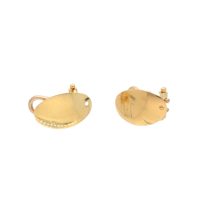 Gold Oval Shaped Earrings 18KT - FKJERN18K9378