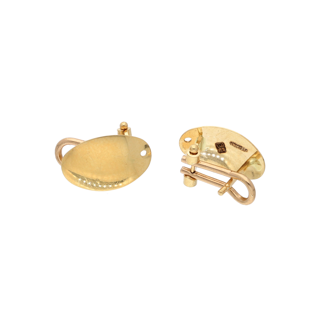 Gold Oval Shaped Earrings 18KT - FKJERN18K9378