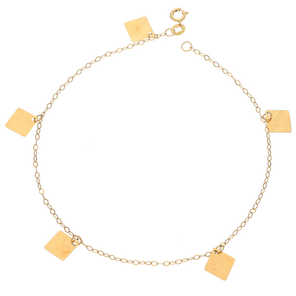 Gold Square Shaped Bracelet 18KT - FKJBRL18K9394