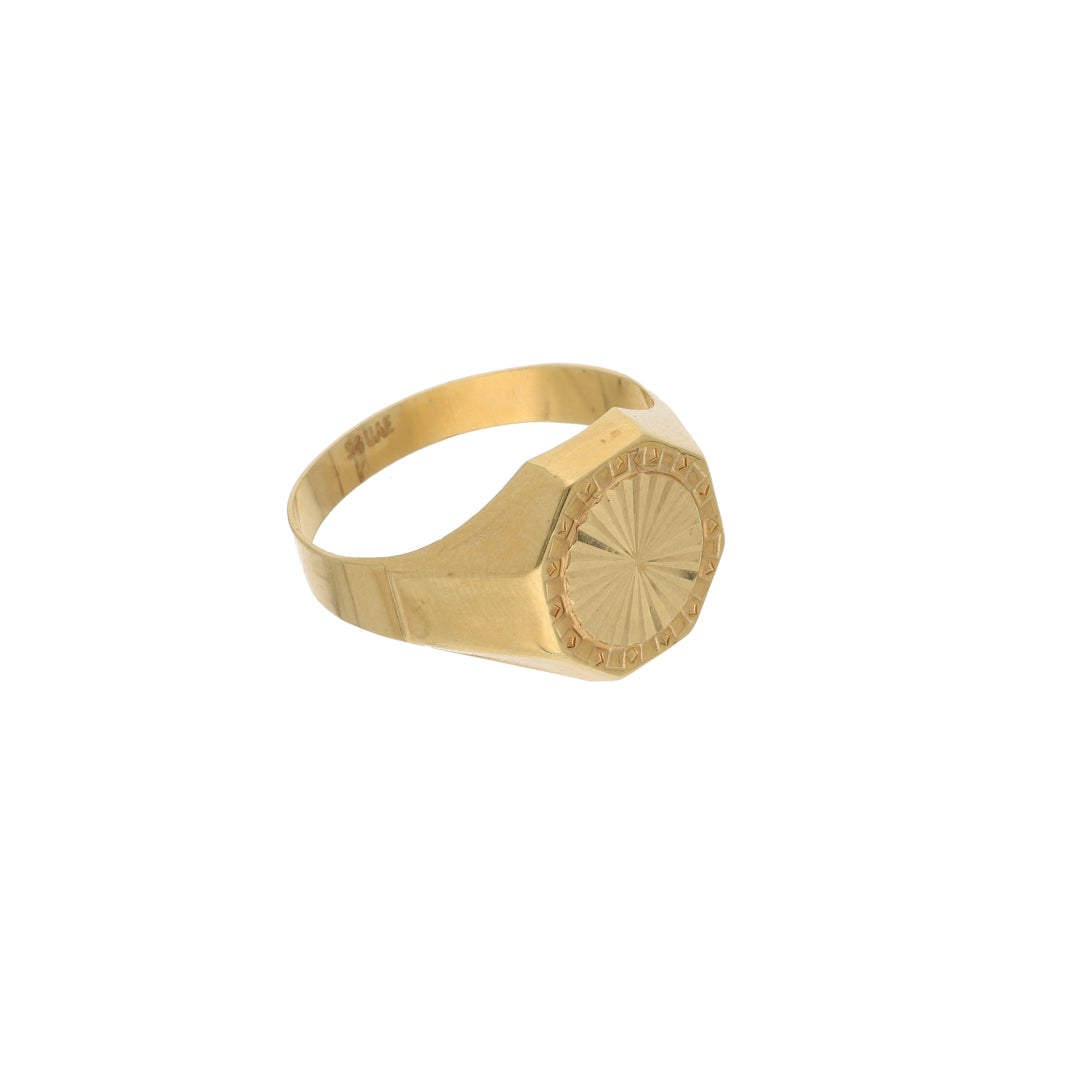 Gold Classy Stud Design in Men's Ring 18KT - FKJRN18K9431