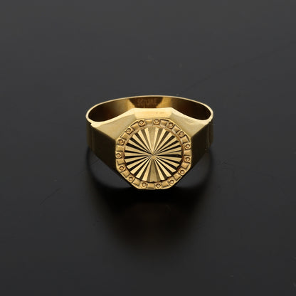 Gold Classy Stud Design in Men's Ring 18KT - FKJRN18K9431