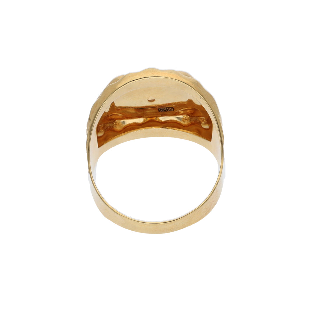 Gold Stud Anchor Design in Men's Ring 18KT - FKJRN18K9433