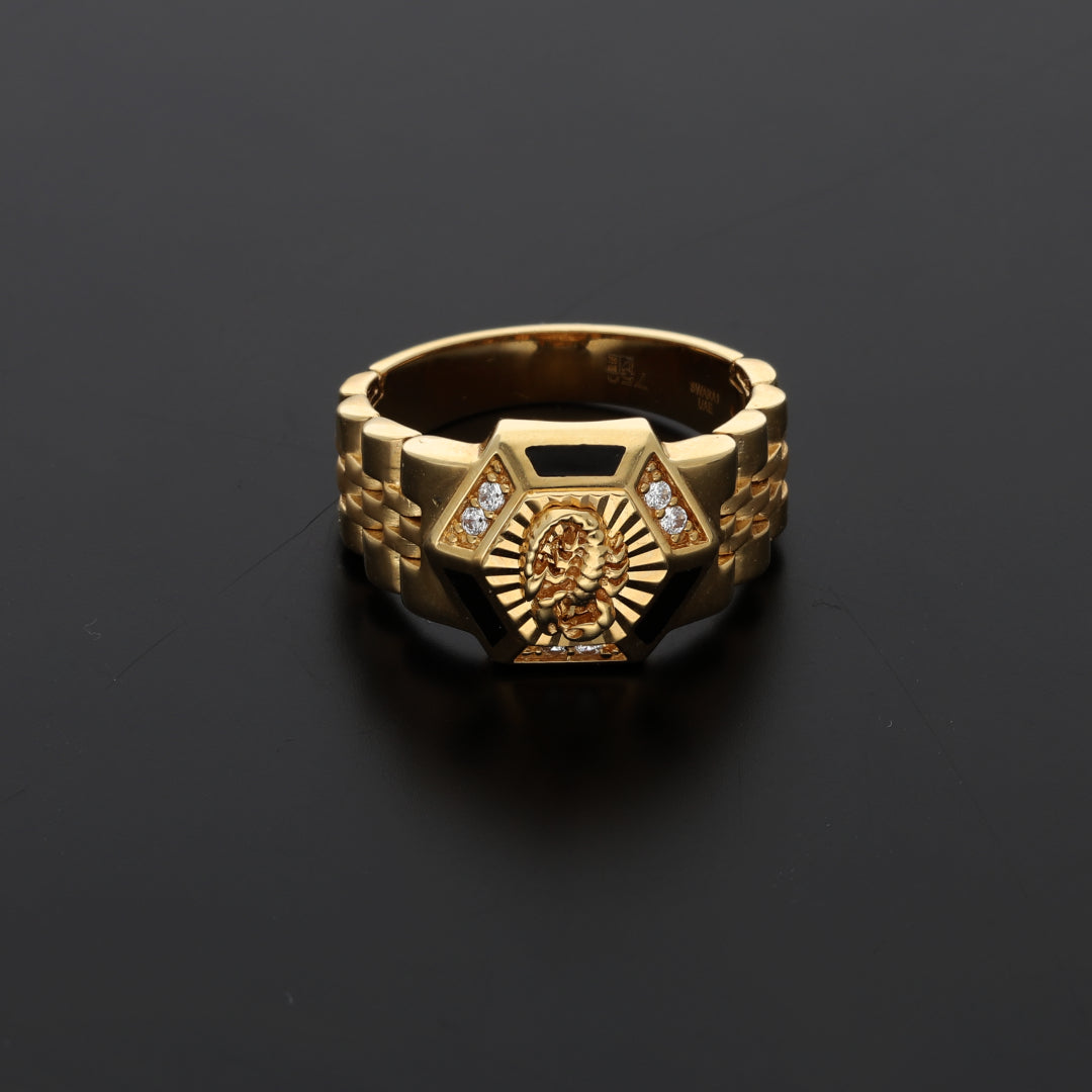 Gold Stud Fancy Scorpion Design in Men's Ring 18KT - FKJRN18K9434