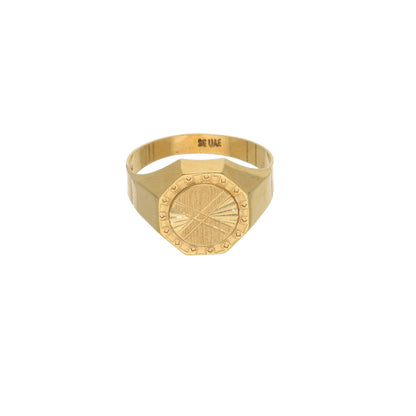 Gold Classy Stud Design in Ring 18KT - FKJRN18K9436