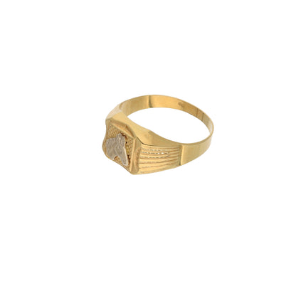 Gold Stud Horse Design in Men's Ring 18KT - FKJRN18K9437