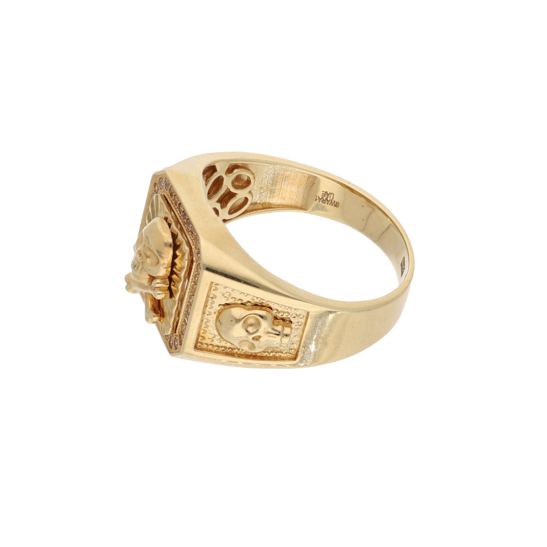 Gold Skull Design in Men's Ring 18KT - FKJRN18K9429