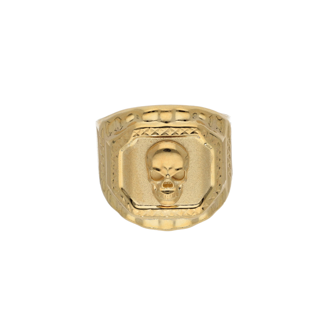 Gold Stud Skull Design in Men's Ring 18KT - FKJRN18K9430