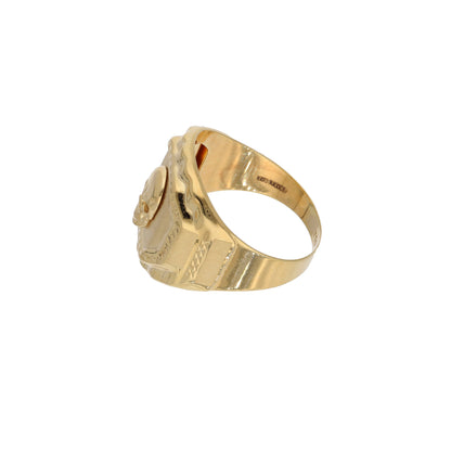 Gold Stud Skull Design in Men's Ring 18KT - FKJRN18K9430