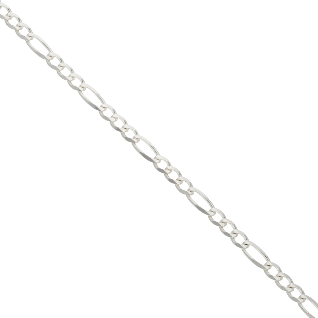 Sterling Silver 925 7.5 Inches Figaro Bracelet - FKJBRLSL9457